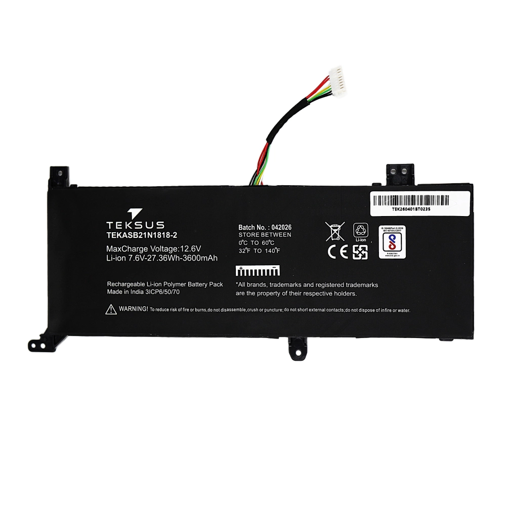 Teksus Laptop Battery Compatible For ASUS VivoBook 14 X412D | B21N1818-2 2C view 2